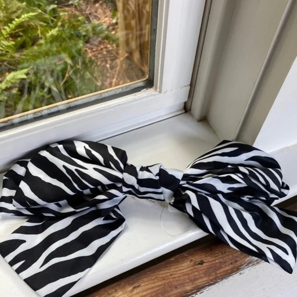 Anthropologie Zebra Print Hair Bow Barrette